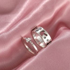 Mushroom & Stars 2 Piece Ring Set